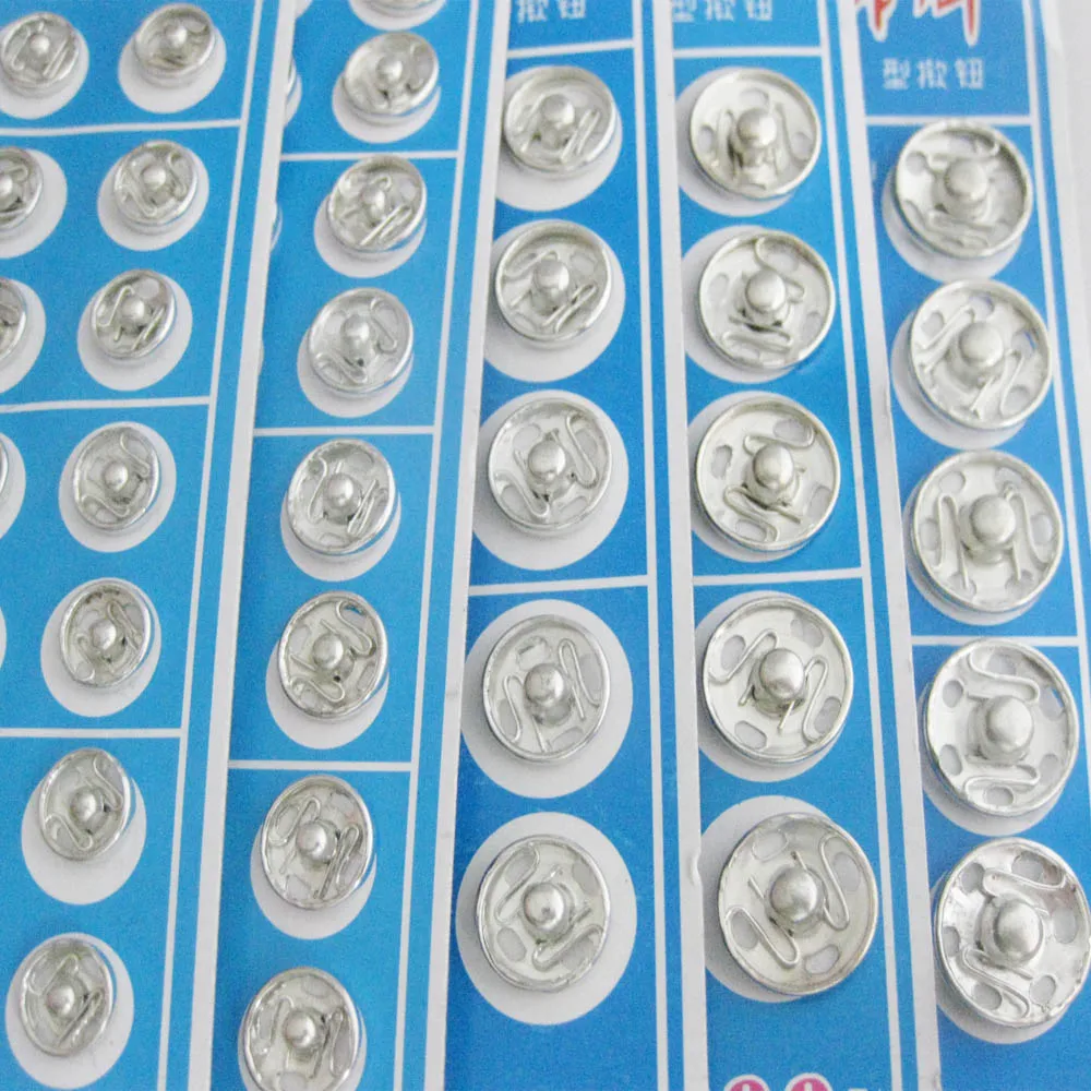 1 Card Iron Fastener Snap Buttons For Garment Round 5 Sizes DIY Sewing Accessories 5