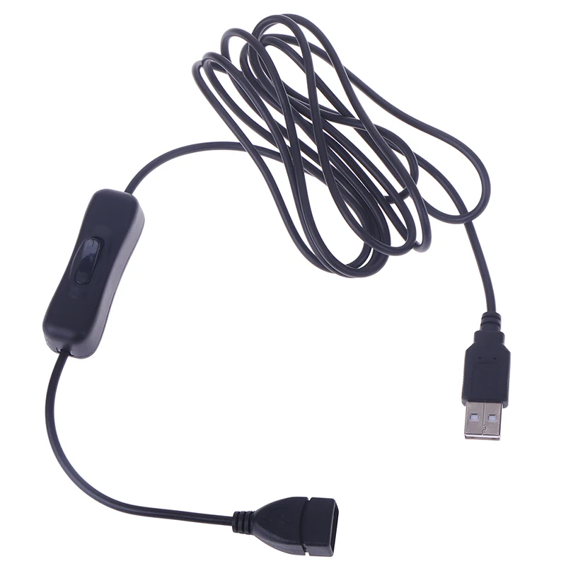 USB 케이블 수-암 스위치 온 오프 케이블 토글 LED 램프 전력선, 1 개, 2m