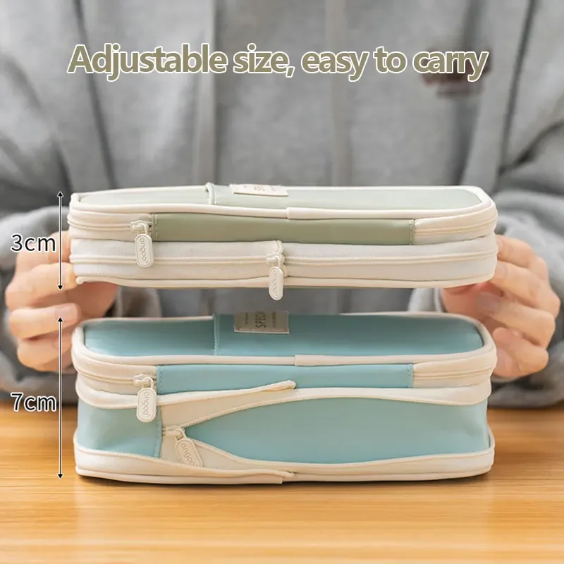 Kawaii Pencil Case Large Capacity School Supplies Pencil Boxes for girls Cute Korean Stationery Organizer bags 3 compartments