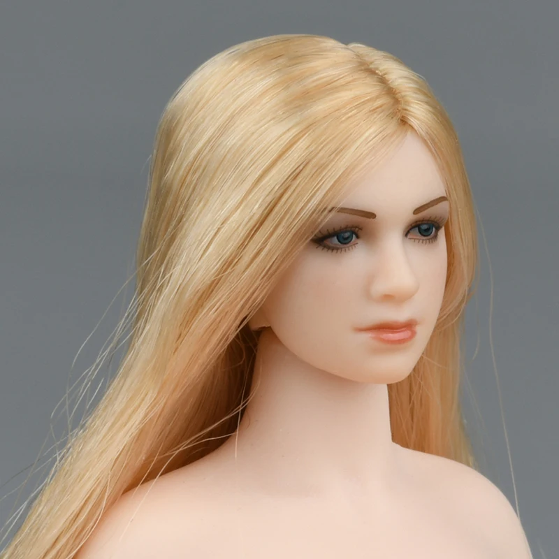 1/12 TBLeague T05A T05B Female Beauty Pale Suntan Color Head Sculpture  Carving with Long Hair Fit 6TBL PH Action Figure