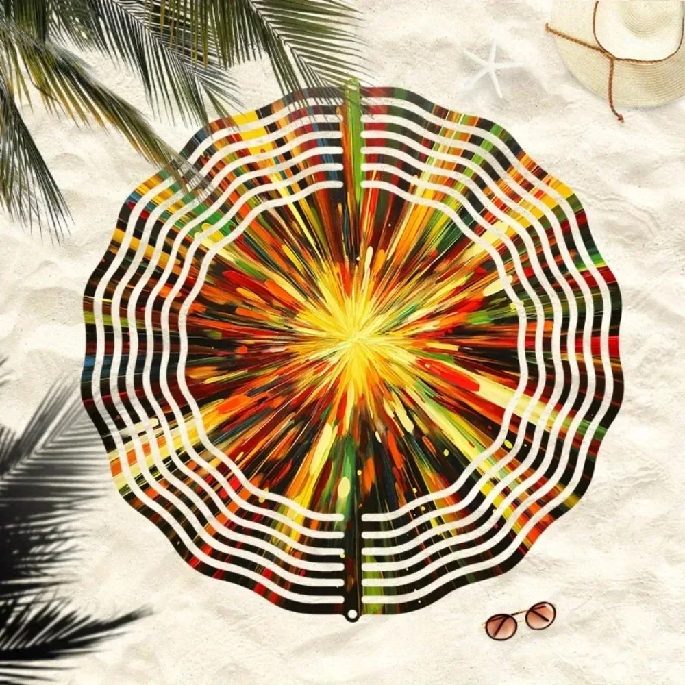 3D Tree of Life Wind Spinner – Stainless Steel Garden Art with Colorful Leaves 4