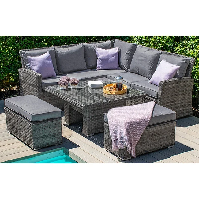 HYTZ089 High Quality Garden Patio Rotang PE Rattan Furniture Set Outdoor Wicker Cane Ratan Furniture
