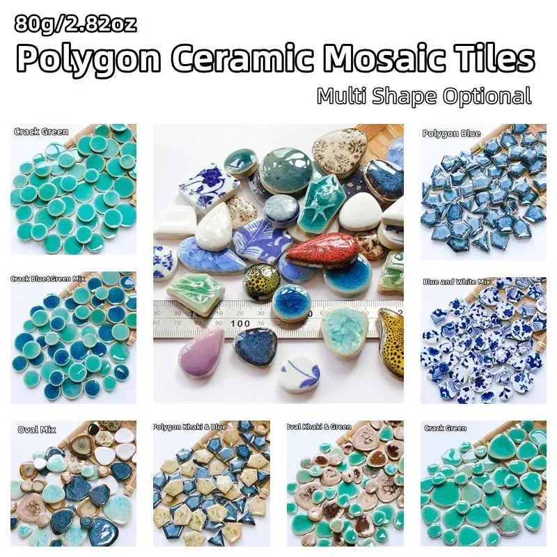 80g Fragments Porcelain Mosaic Tiles DIY Craft