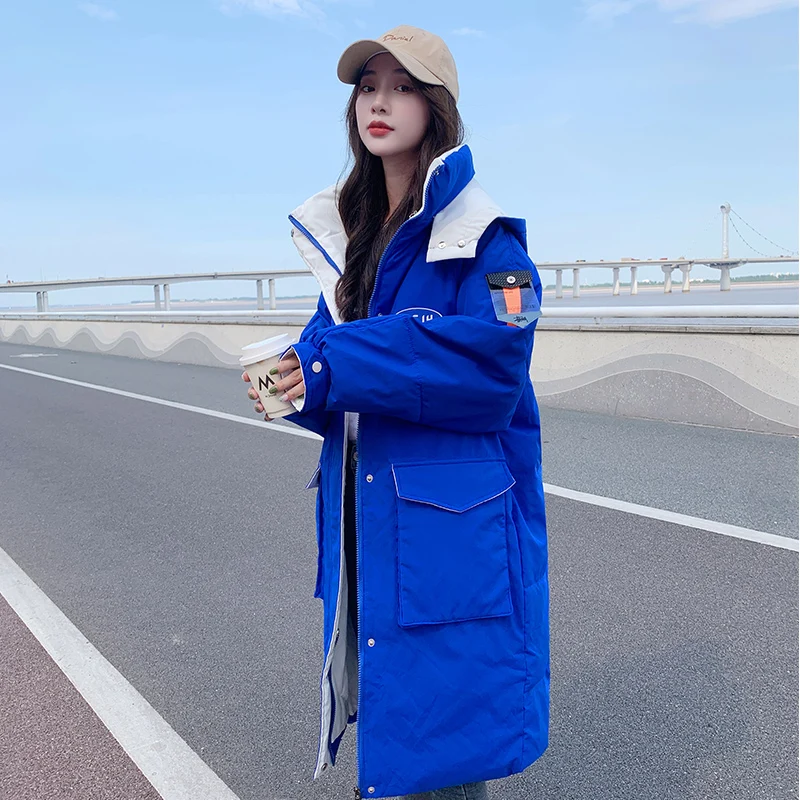 

Bread Down Cotton Coat Women Winter Fashion Long Thicken Warm Snow Jacket Female New Hooded Parka Loose Cotton Padded Overcoat