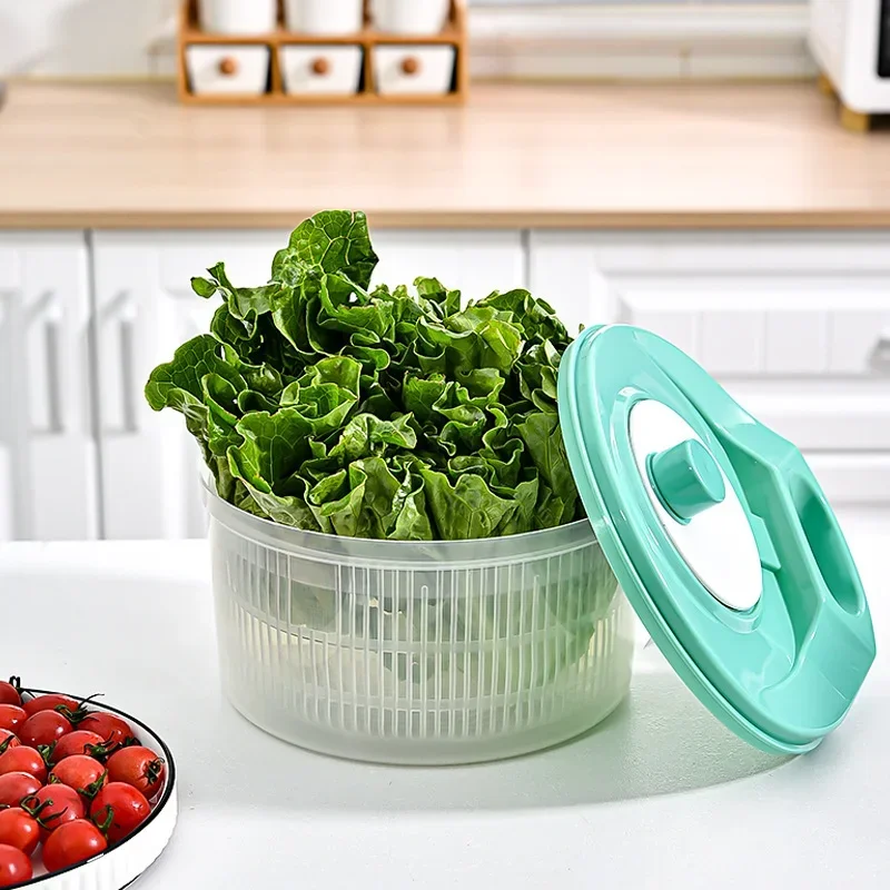 Salad Spinner Lettuce Greens Washer Dryer Drain Crisper Strainer for Washing Drying Leafy Vegetables Kitchen Accessories