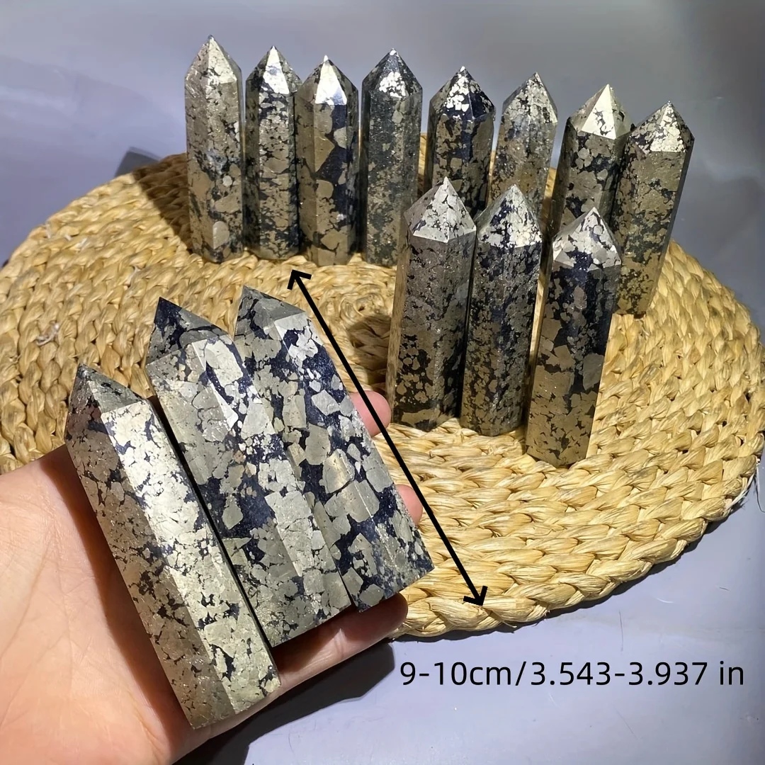 Natural Pyrite Tower, Crystal Energy Tower, Spiritual Energy Quartz Chakra Magic Column - Home Decor, Holiday Gifts 3