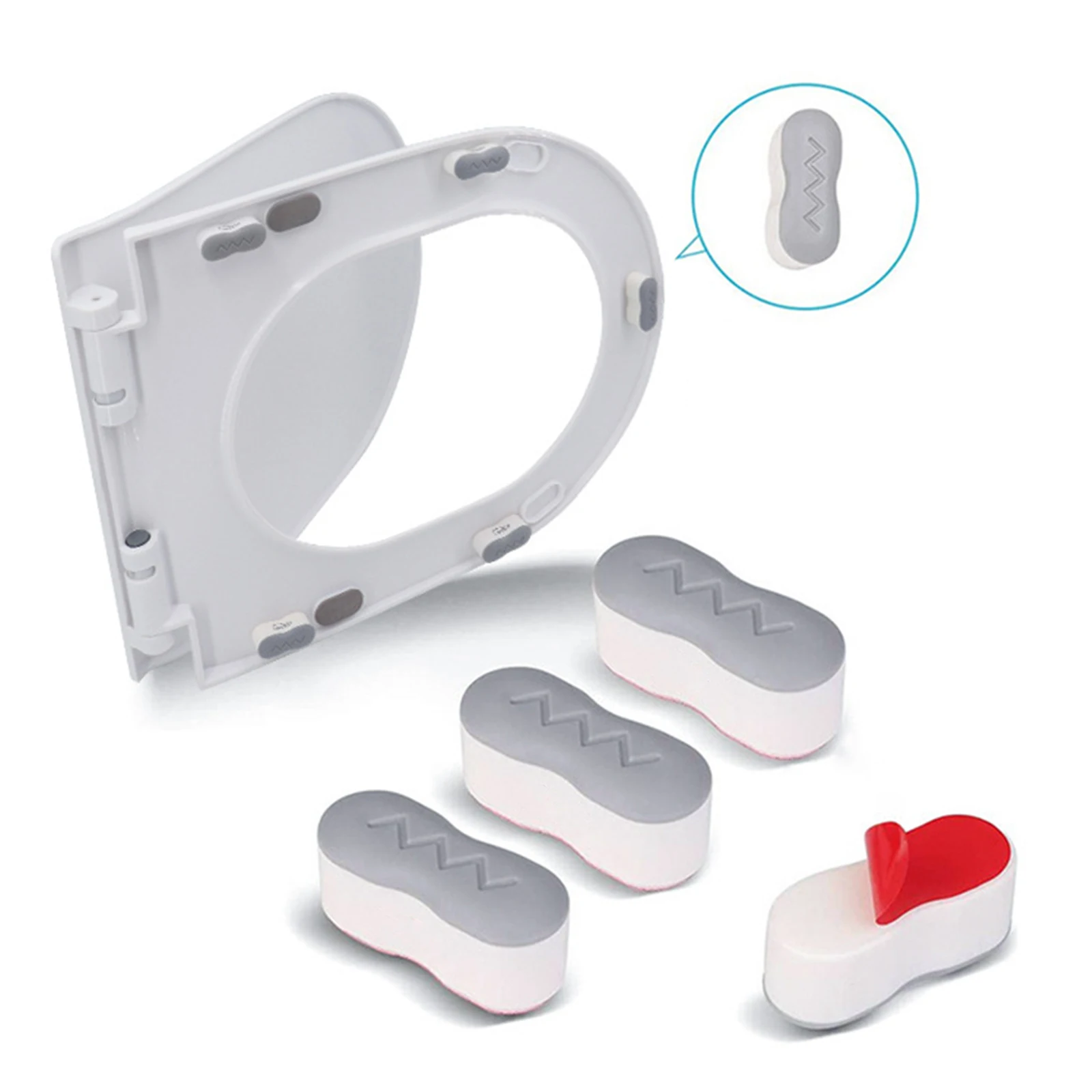 4pcs Self-adhesive Toilet Cover Shims Bidet Seat Cushioning Pads Toilet Lid Patch Gasket Household Bathroom Merchandises