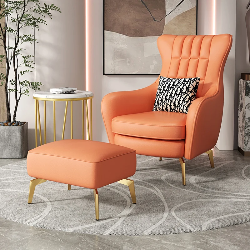 

Pillow Seat Pad Wood Chairs Living Room Modern Leather Designer Dining Armchair Lounge Sofa Italian Fauteuil Cuir Sectional Set