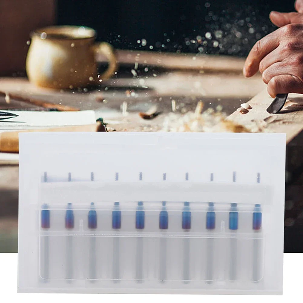 10pcs 1mm 밀링 커터 초경 엔드 밀 테이퍼 옥수수 엔드 CNC 라우터 비트 나무 금속 CNC PCB 밀링 도구