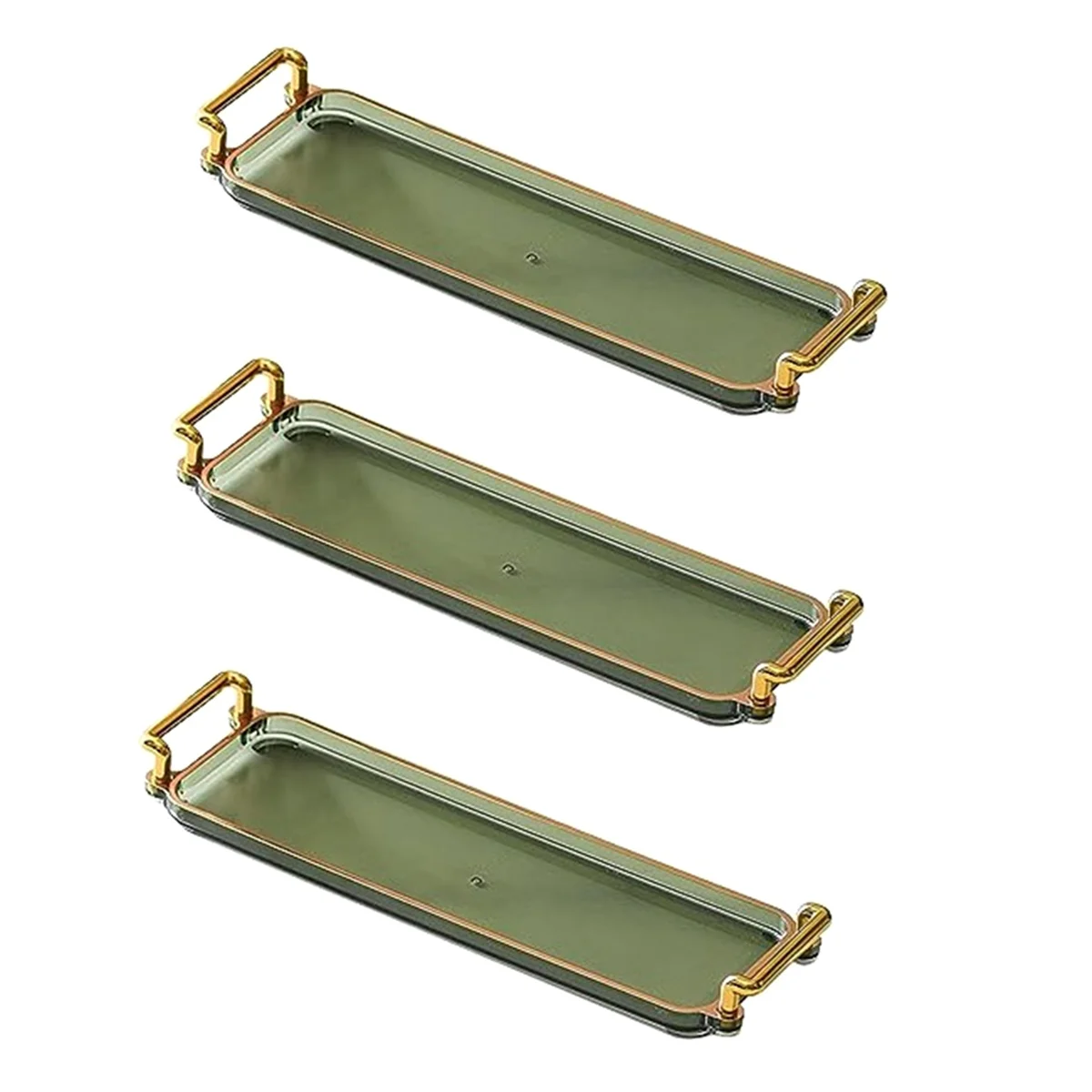 

Jewelry Tray with Handles Cosmetic Perfume Makeup Display Breakfast Plate Platter for Home Livingroom Bathroom Bedroom B
