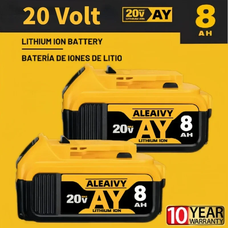 Power Tool Battery Genuine 6.0Ah 8.0Ah 18V 20 Volt MAX DCB200 Replacement Li-ion Battery for Dewalt DCB205 DCB201 DCB203 18650 Power Tool Batteries