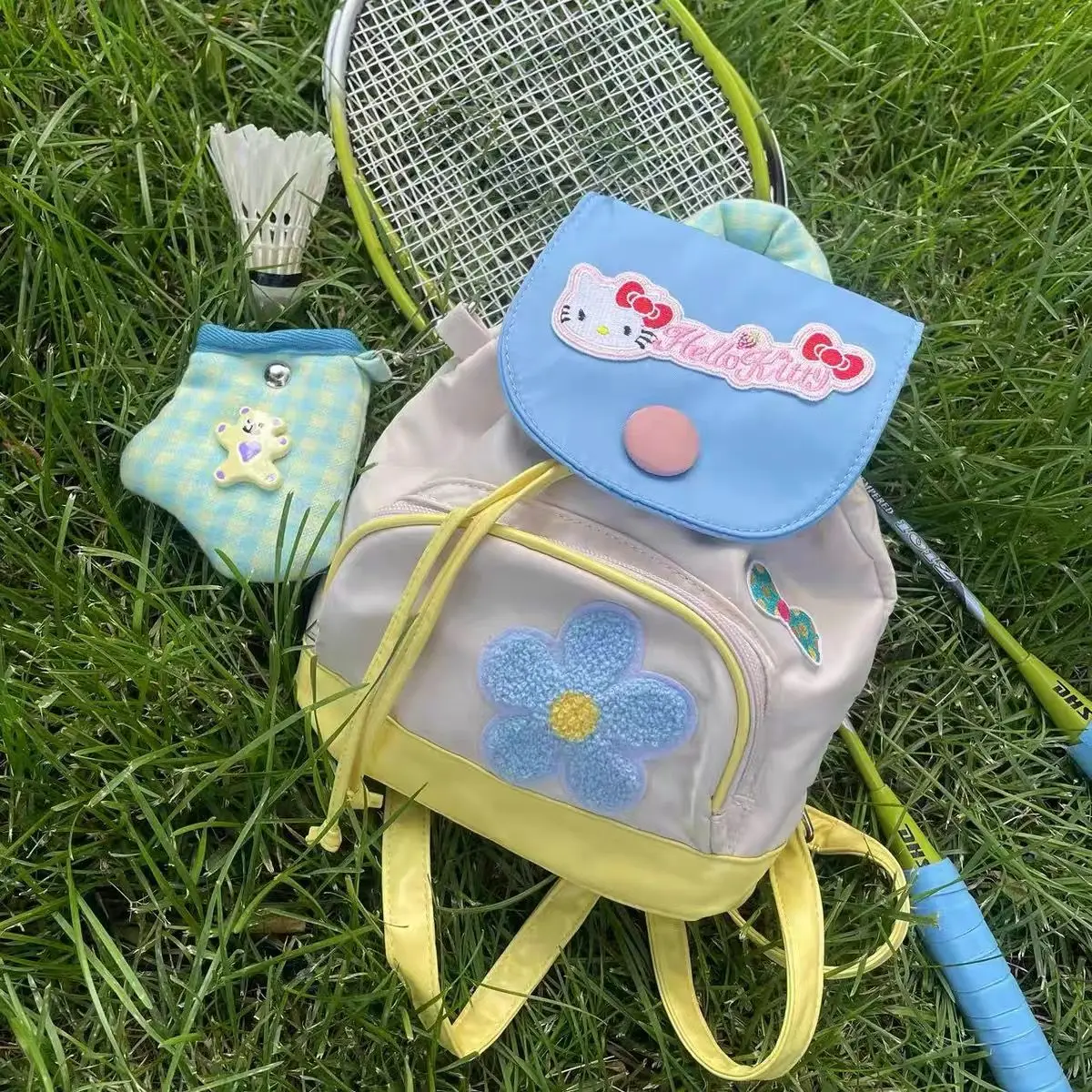 

Sanrio Hellokitty Double Shoulder Original Handmade Macaron Candy Cute Summer Fresh Y2k Cartoon Mochilas Girl Backpack