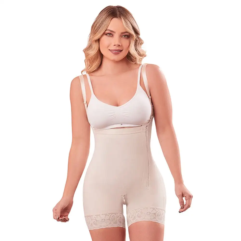 High Compression Full Body Shapewear With Hook And Eye Front Closure Shaper Adjustable Bra Slimming Bodysuit Fajas Colombianas