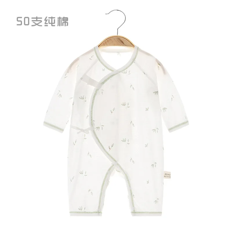 

Комбинезон для новорожденных Летний детский, тонкий хлопковый Ромпер без косточек, с длинным рукавом, кондиционер, летняя одежда