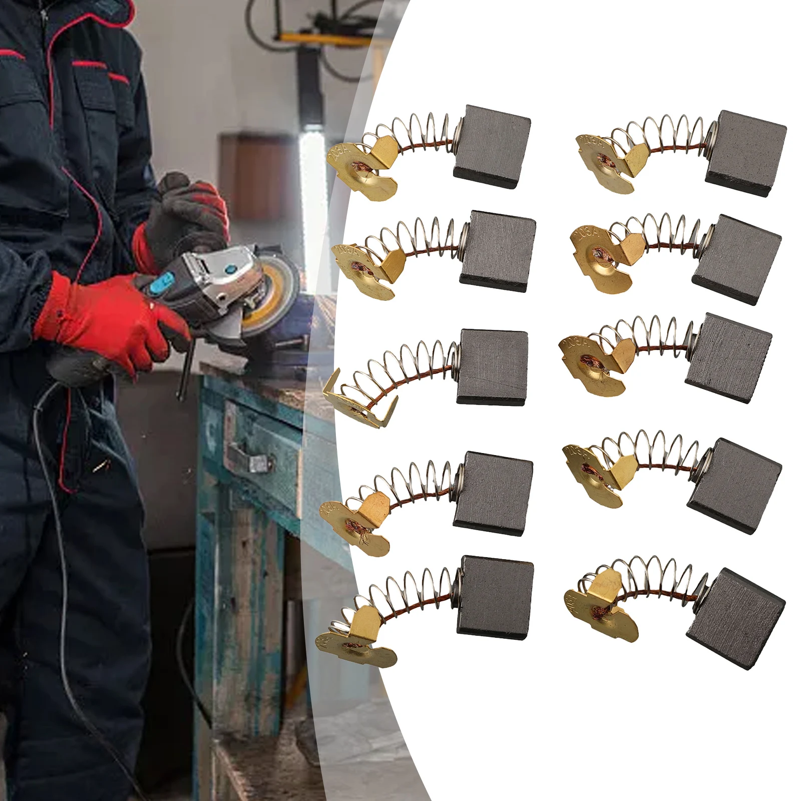 10pcs Carbon Brushes For  Angle Grinder GA5030 CB325 / 459/303/419/203 Durable And Practical Carbon Brushes High Quality durable and practical contact tip welding 10pcs consumables mig welder torch 0 6 1 2mm for binzel style torches