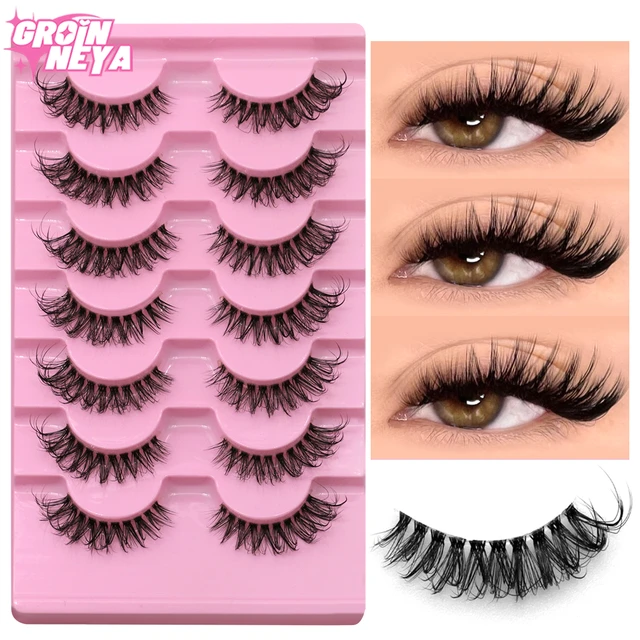 GROINNEYA Invisible Band Lashes 5/7 Pairs 3d Mink Lashes Short Length  Transparent Stem Soft Natural Looking Eyelash Extensions - AliExpress