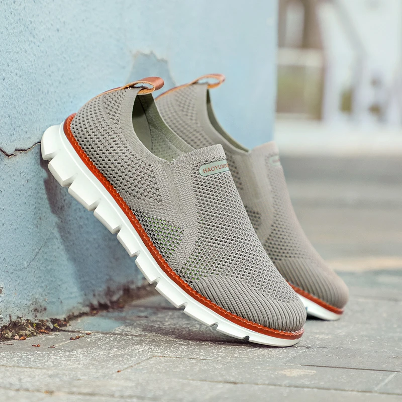 New Men's British Style Shoes Brock Knitted Mesh Casual Oxford Sneakers Slip on Ultra-Light Hollow Footwear Large Size 40-46 6