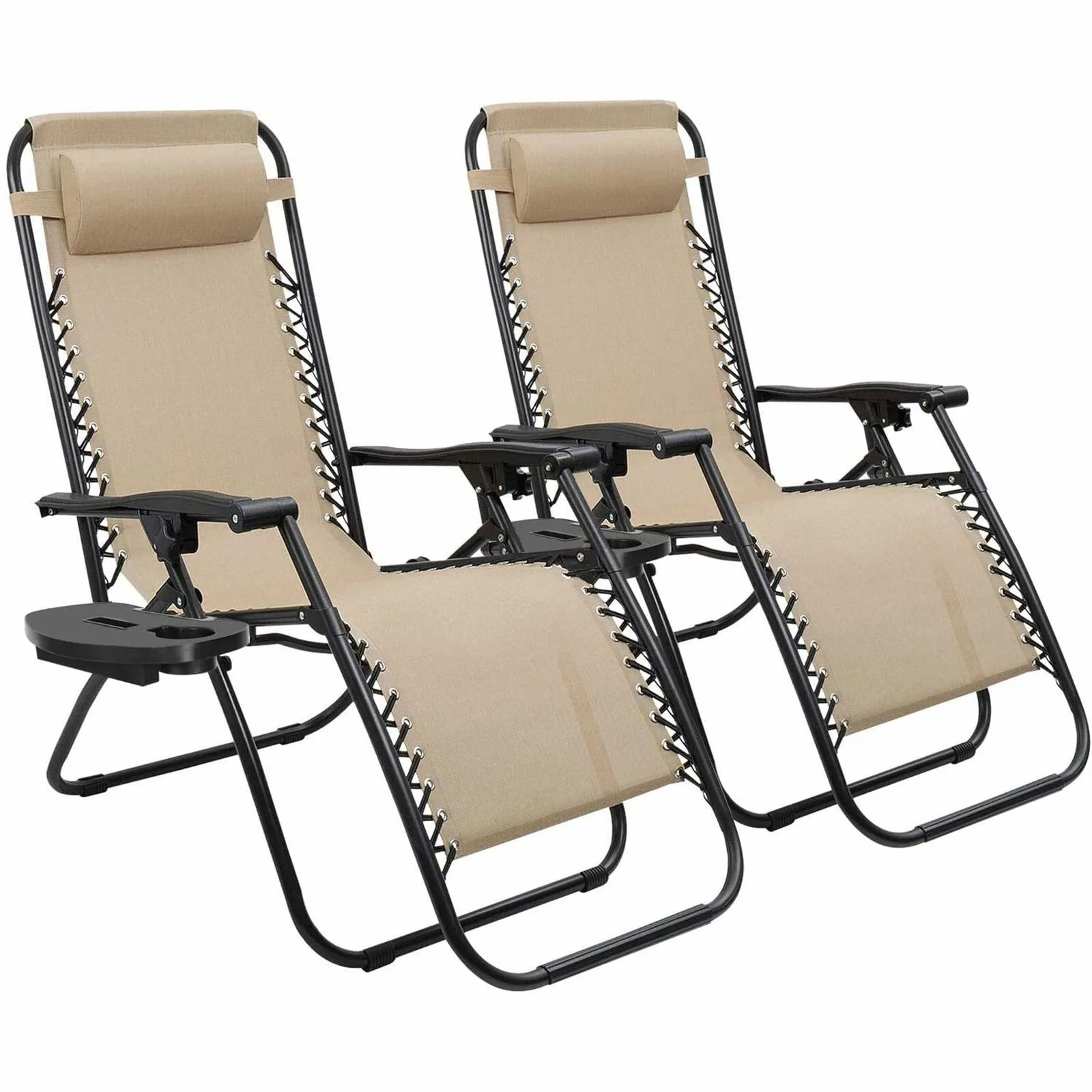 US Zero Gravity Chair Camp Reclining Lounge Outdoor Lounge Patio Chair 2 Pack