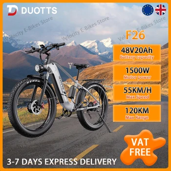 Bicicletta Elettrica Duotts F26 con Batteria 48V20AH, Motore 1500W, Velocità 55KM/H, E-Bike per Tutti i Terreni, Disponibile in Stock UE