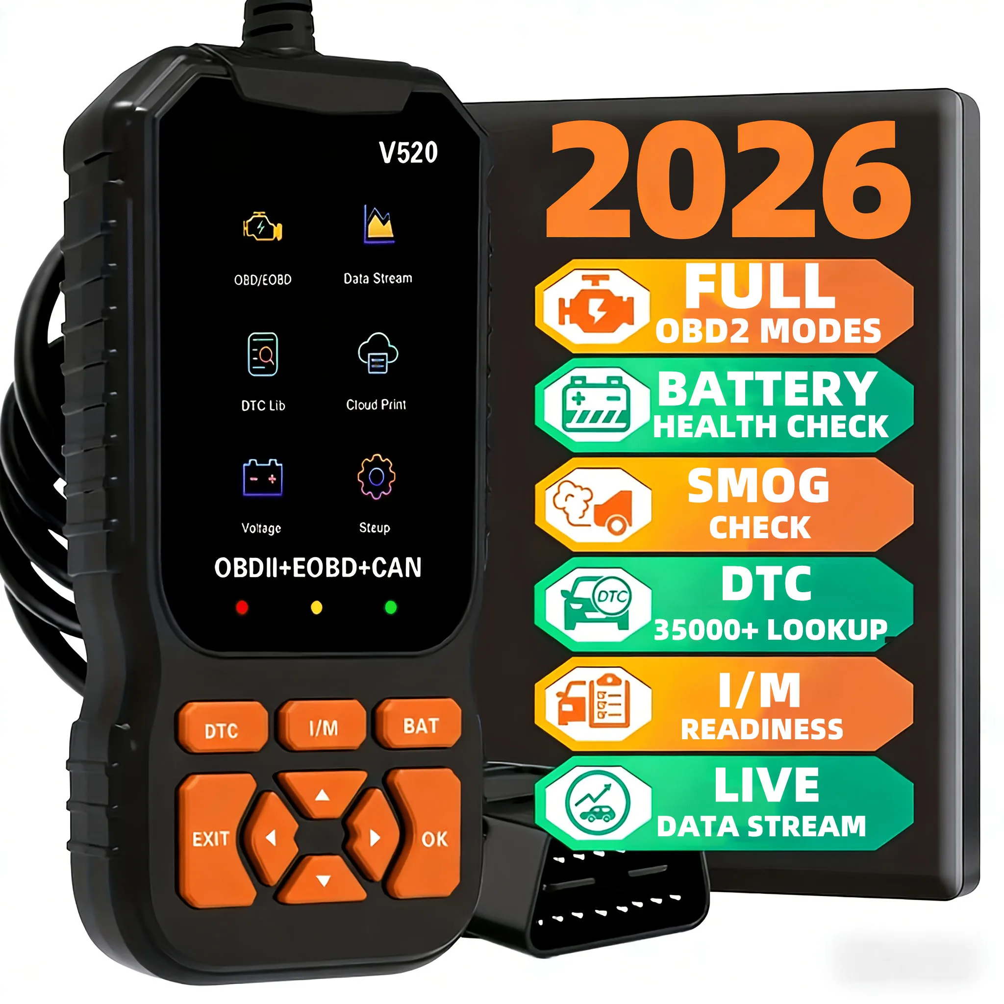Yanace Scanner Diagnostico Auto: Lettore Codici Full CAN, Test Batteria, Dati in Tempo Reale, Diagnostica Guasti, Strumento di Scansione Luci di Avvertimento Motore - immagine 3