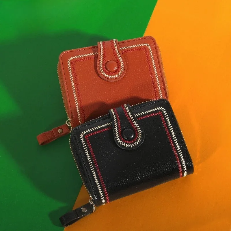 Simple Women's Short Card Bag, Cute Ultra-thin Mini PU Leather Zero Wallet, Women's Credit Card Holder Wallet