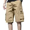Men Cargo Shorts Loose Straight Multi Pockets Elastic Waist Men Shorts Casual Deep Crotch Men Summer Sport Shorts 4