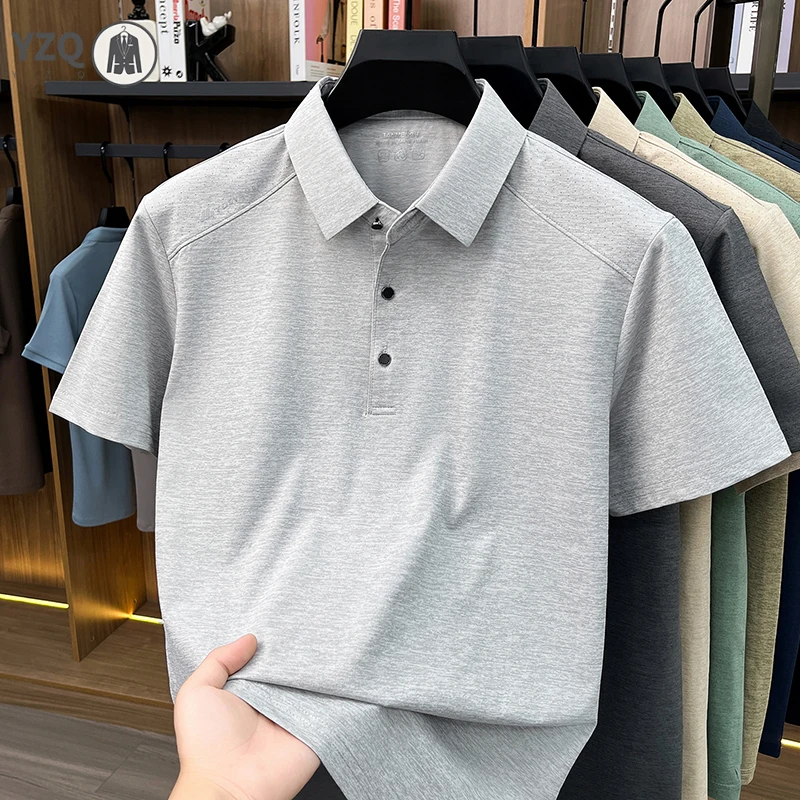 Polo da uomo basic con colletto e bottoni, comoda maglietta per l'uso quotidiano, uscite informali e viaggi nel fine settimana - immagine 4