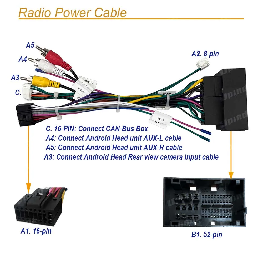 Adattatore Cablaggio Stereo Per Auto Android – Compatibile Con Jeep Wrangler JL, Cherokee KL, Compass, Grand Commander, Renegade E Fiat 500 (2016+) Con Canbus