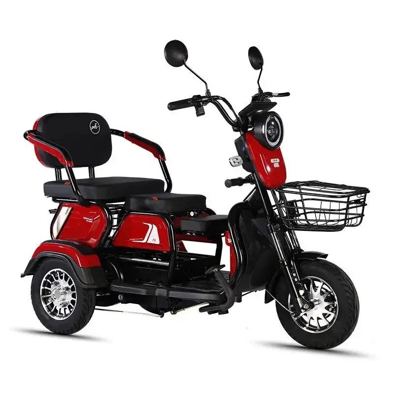 New Electric Tricycle Adult 3 Wheel Motorcycle Mobility Scooter With armrests with basket Electric Tricycle Electric Scooter 4