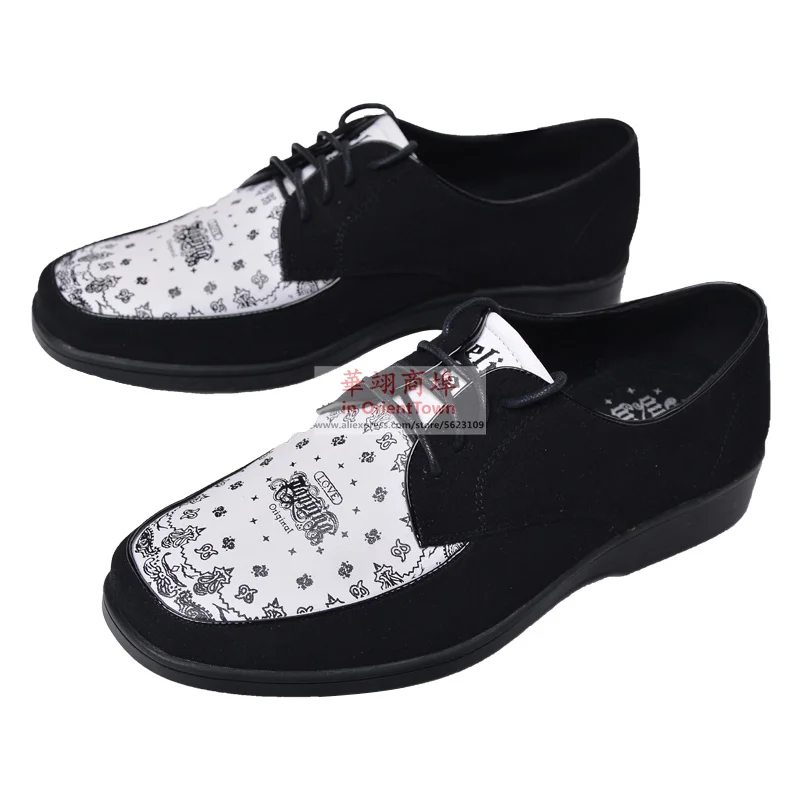 America Popping Trend Cowhide Top Layer Color Blocking Shoe Korea Pop Square Head Rubber Bottom Genuine Leather Hip Hop Shoes 6