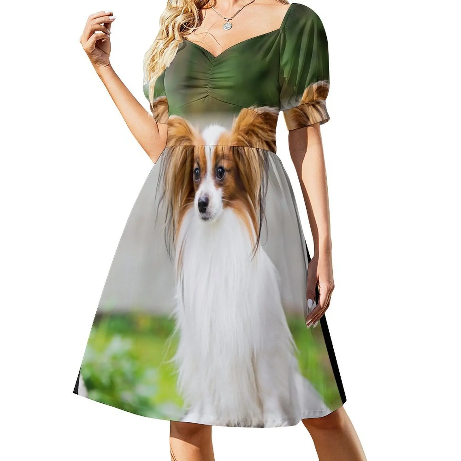 

Portrait of a papillon purebreed dog Sleeveless Dress long sleeve dresses sexy short dresses daring