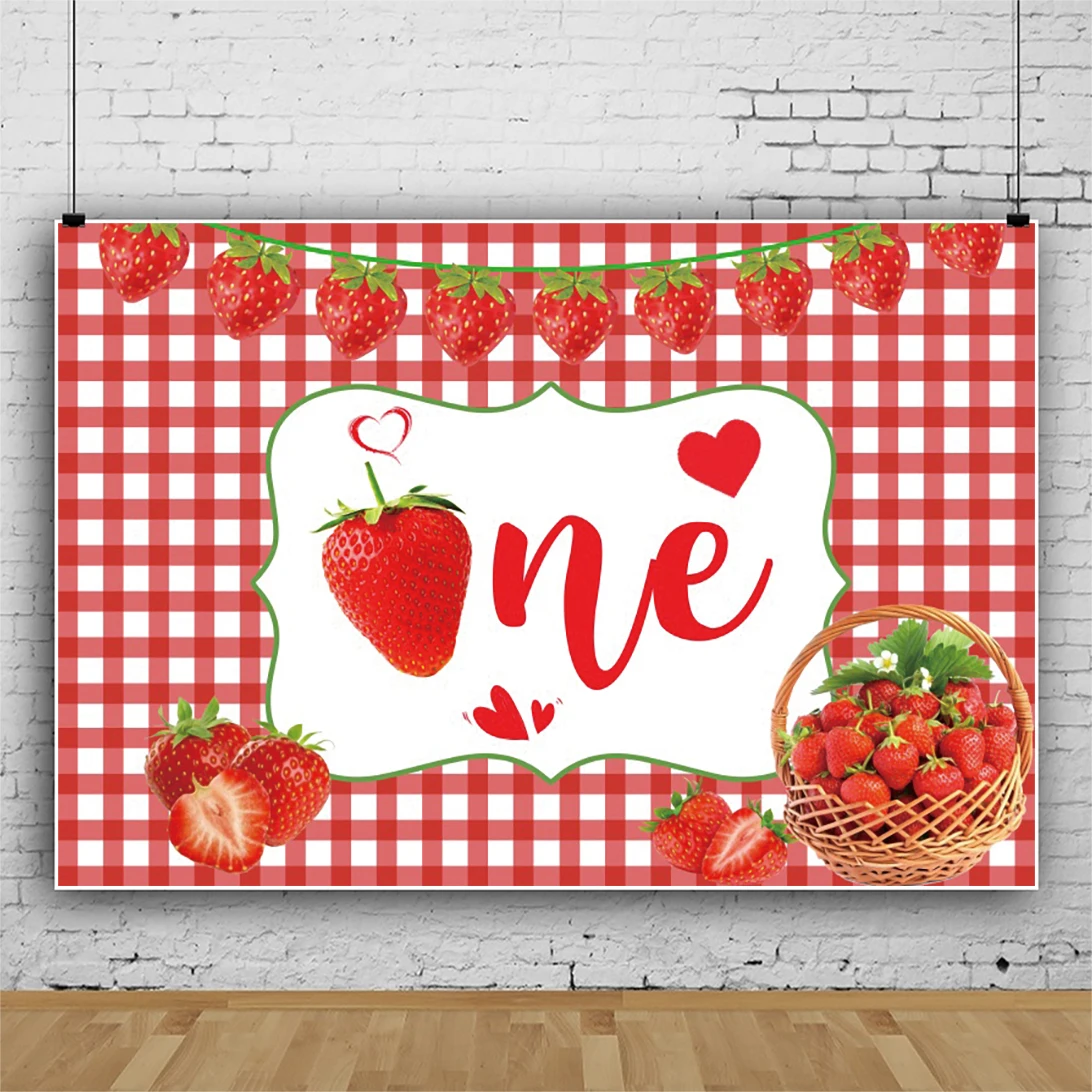 

Summer Spring Strawberry Photography Background Decor Boy Girl Baby Newborn 1st Birthday Party Photocall Backdrop Studio Shoot