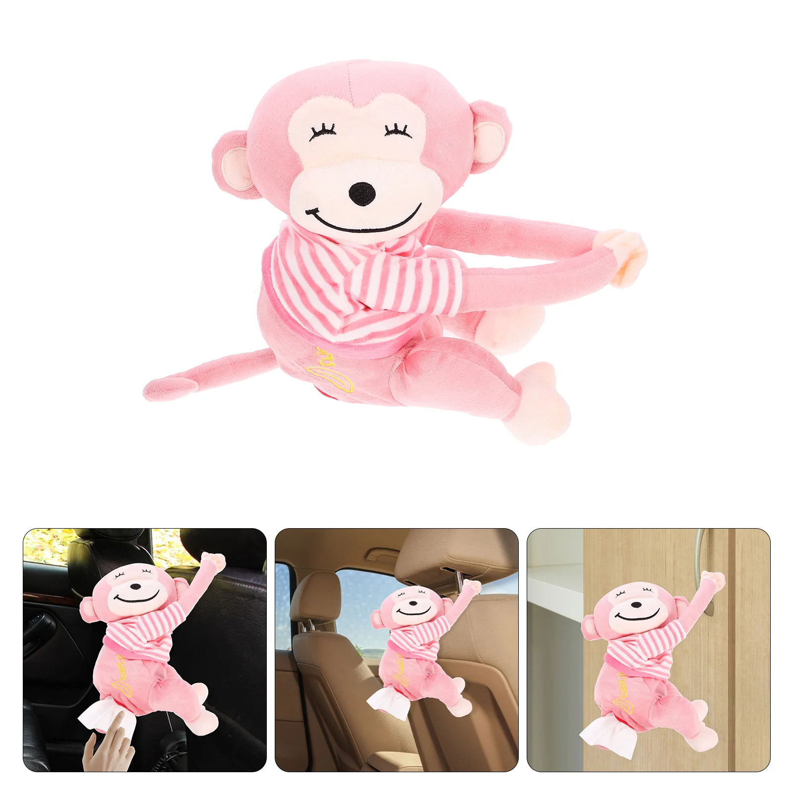 

Hanging Paper Organizer Monkey Tissue Box Napkin Holder for Car Case Cover