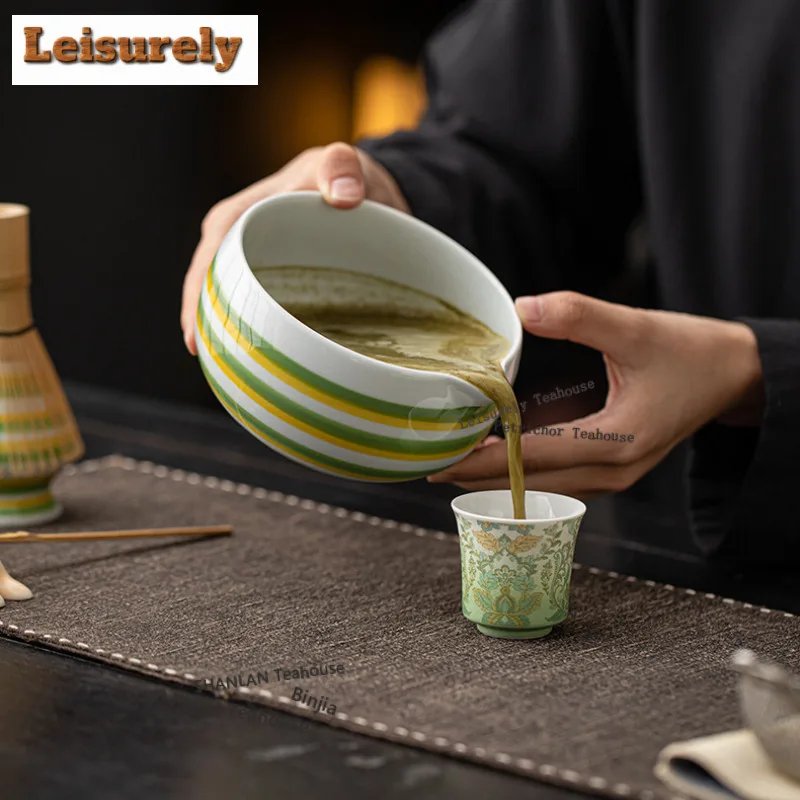 Yuecai Striped Matcha Eight-piece Set Song Dynasty Ceramic Tea Ceremony Tools Bowl Whisk Stand Hundred Books Accessories Craft