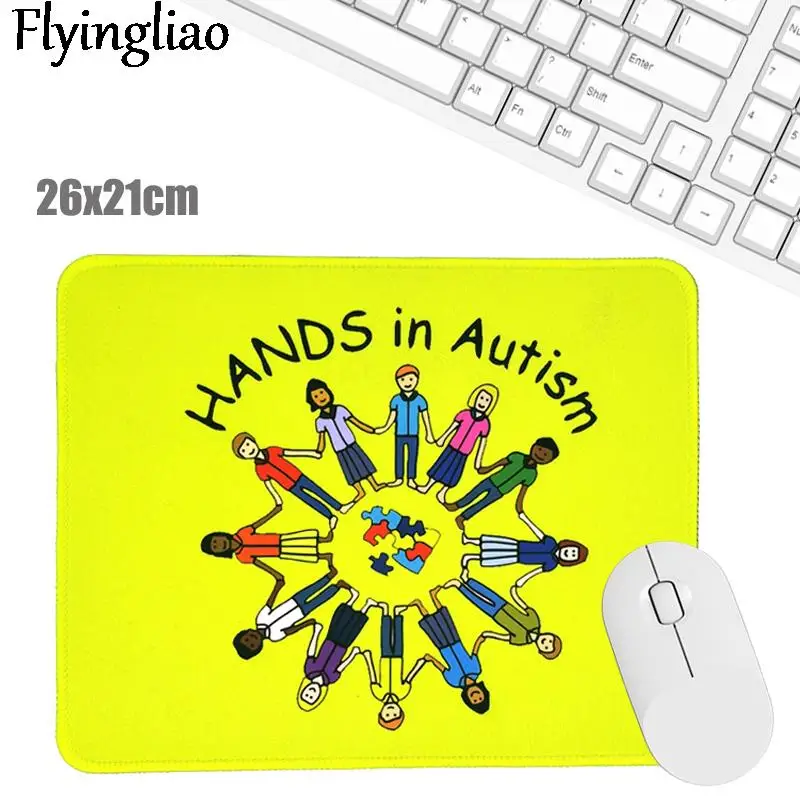 Autism Awareness Yellow Cute desk pad mouse pad laptop mouse pad keyboard desktop protector school office supplies cute ghost purple extra large gaming mouse pad computer keyboard desk mat xxl large gamer mousepad laptop desk pad accessories