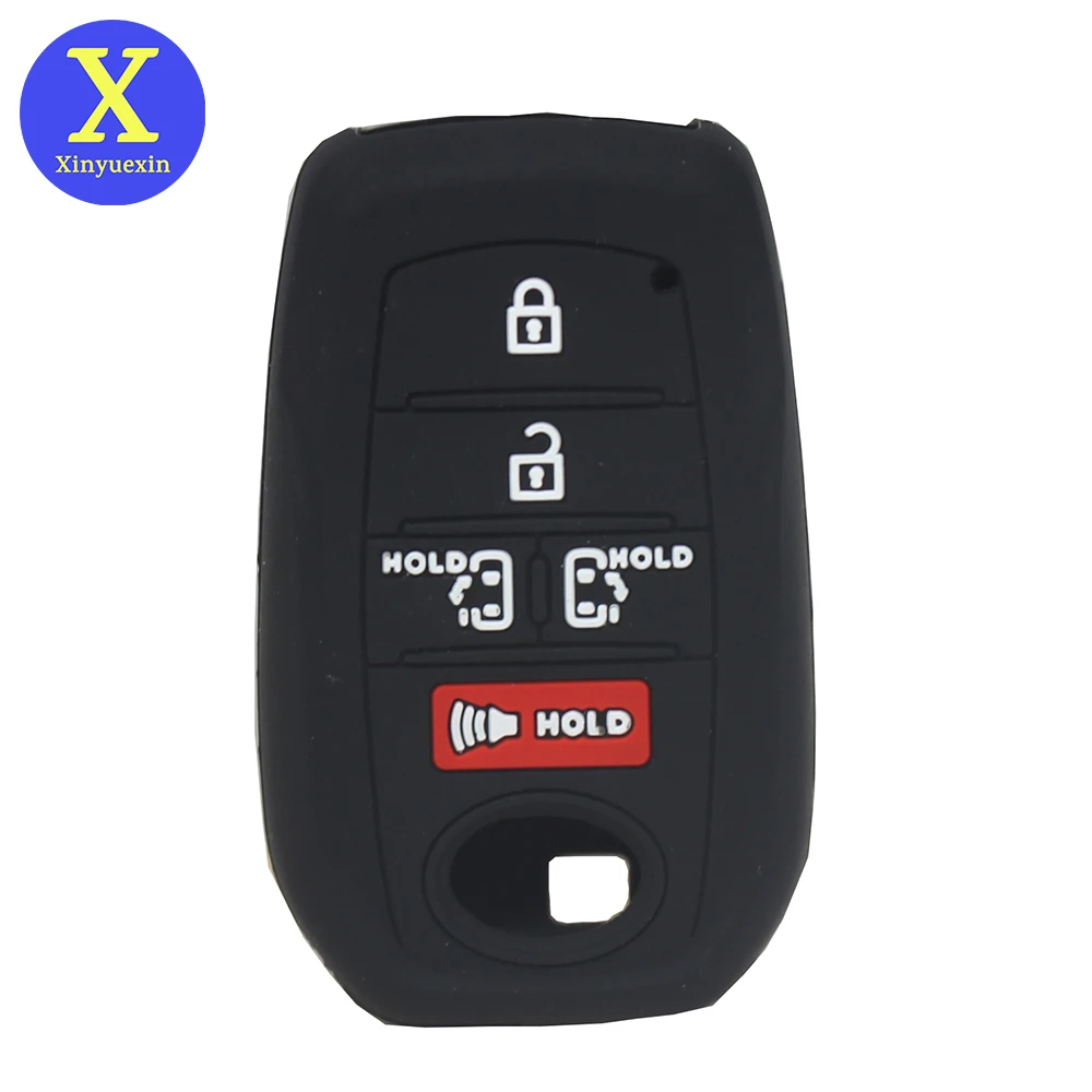 Xinyuexin Silicone Car Key Case Cover For Toyota Sienna Smart Key Fob