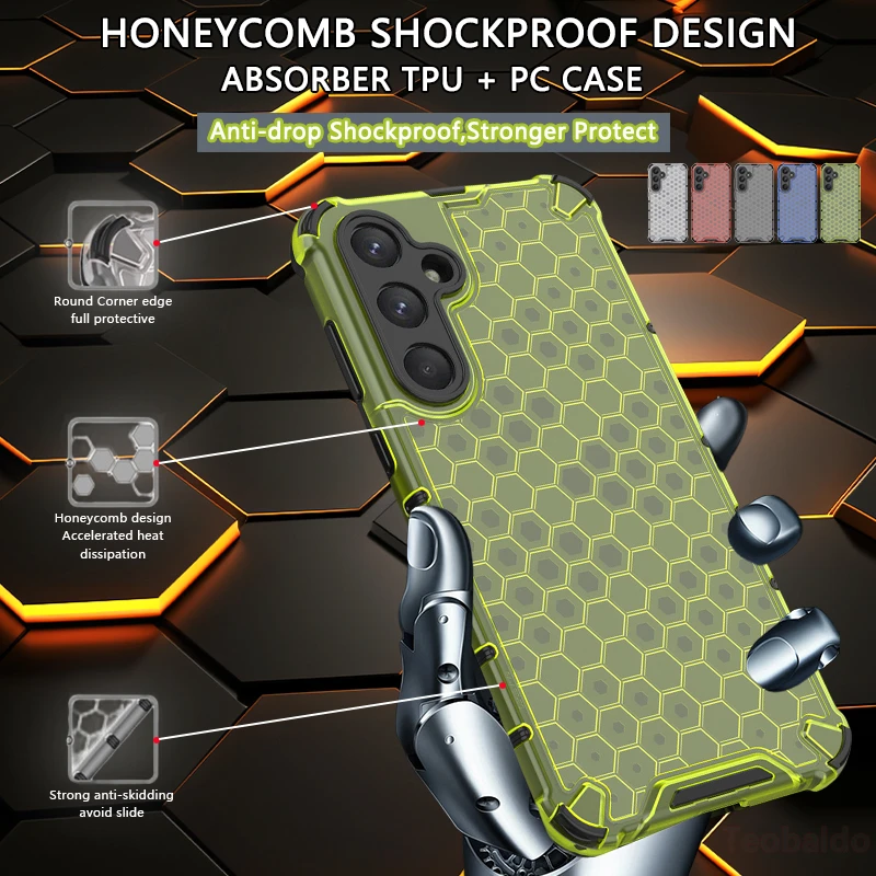 Armor Shockproof Bumper Phone Case with Clear Back Cover