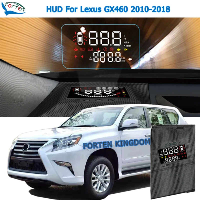 

Автомобильный электронный дисплей HUD для Lexus GX460 2010-2018, экран для безопасного вождения, компьютер с воздушно-капельным управлением