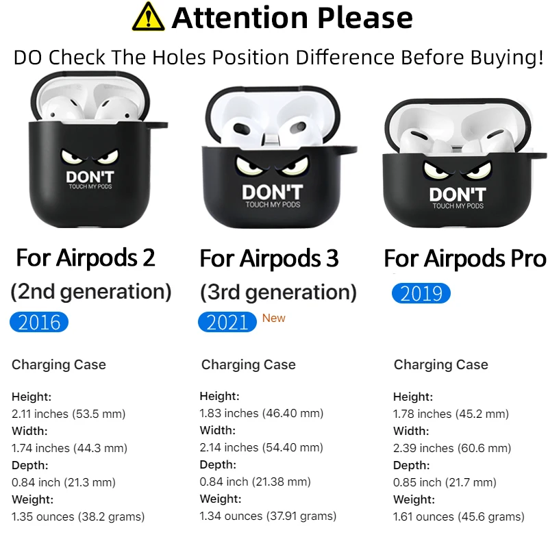 Чохол для Apple Airpods Pro 2 Cases Slogan Simple Text Don't Touch Airpods Pro 2 3 Silicon Black Earphone Cover Air pod Pro2 Capas