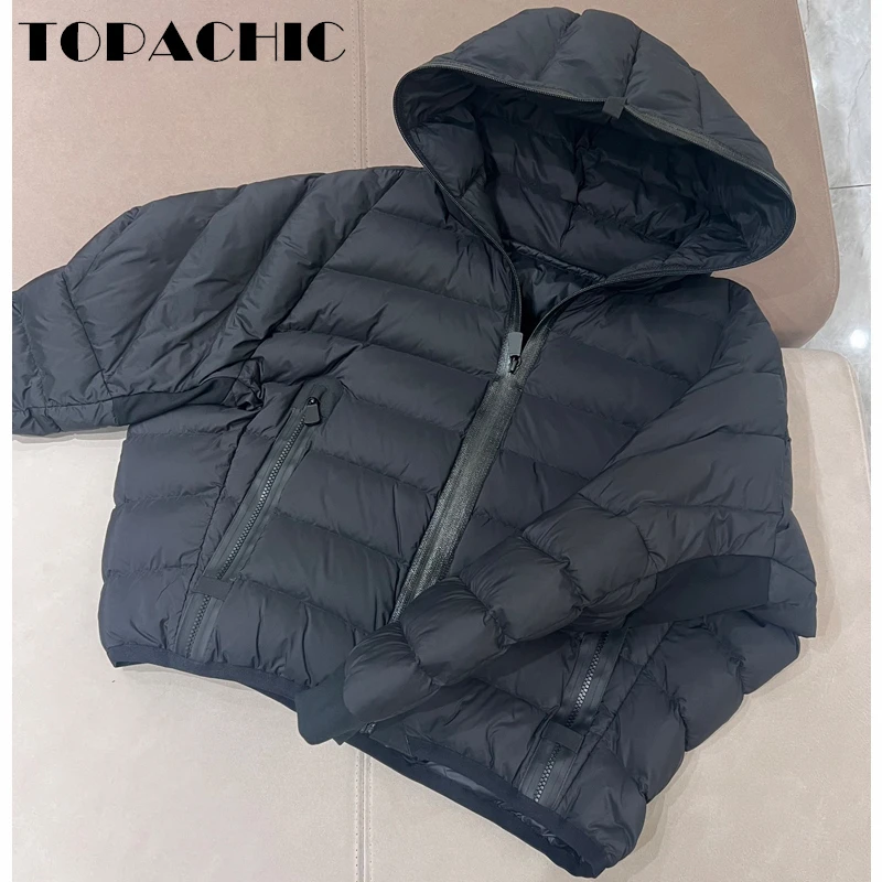 

11.26 TOPACHIC Women's Comfortable Soft Windproof Keep Warm Hooded Zipper Goose Down Jacket