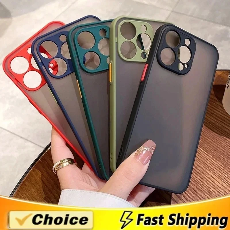 Luxury Matte Shockproof Phone Case - Soft Silicone Finish