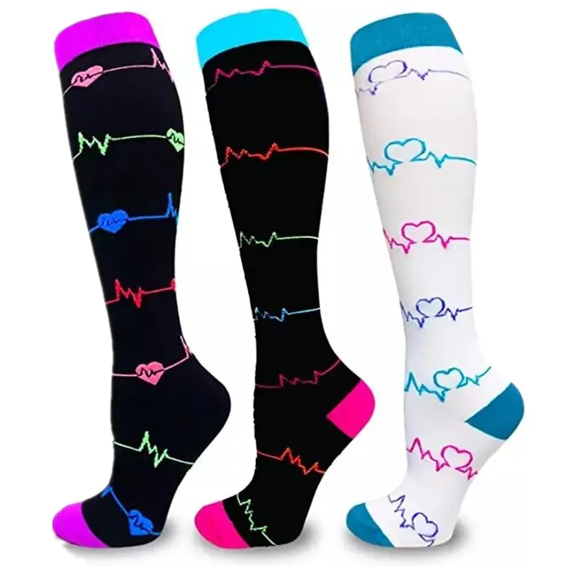 S-XXL 3 Paar Kostenloser Versand Krankenschwester Kompressionssocken Krampfadern Damen Herren Socken 20–30 mmHg Ödeme Diabetes Laufen Sportsocken – Detail 9