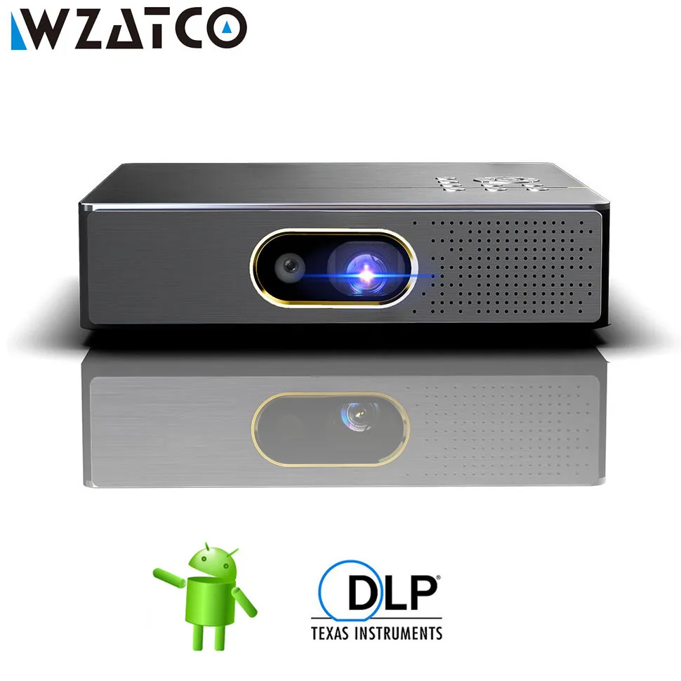 Wzatco S5 Dlp 3d Projector 4k 5g Wifi Smart Android9.0 For Home Theater Mini Beamer Full Hd