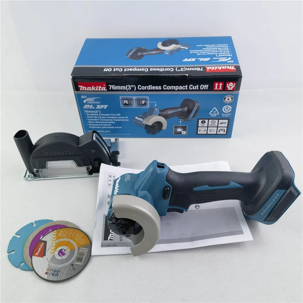 마키타 DMC300 브러시리스 무선 컴팩트 컷 오프 미니 절단기, 20000RPM 각도 연마기, 18V 리튬 전동 공구, 76mm
