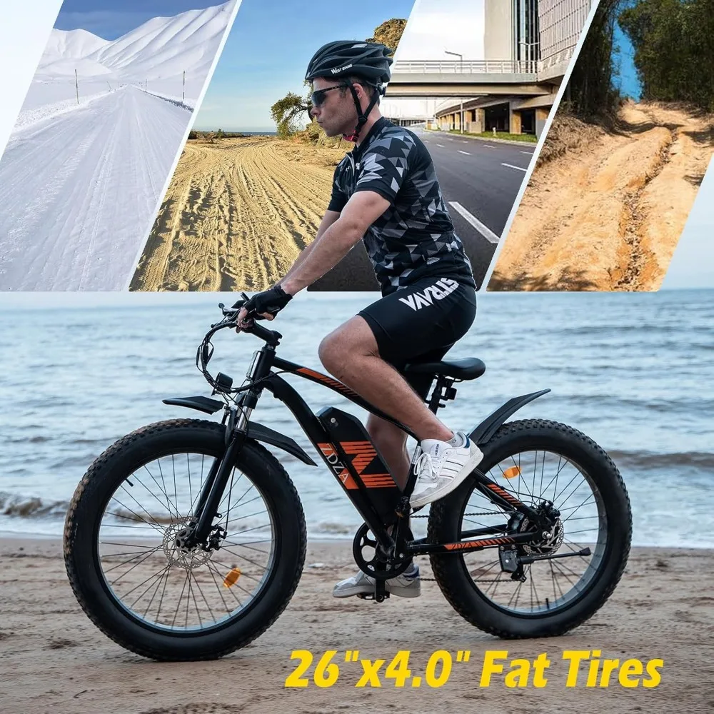 26 inch fat tire electric bicycle, 1500W motor, 48V 14.5Ah adult detachable, 7-speed and dual suspension 5