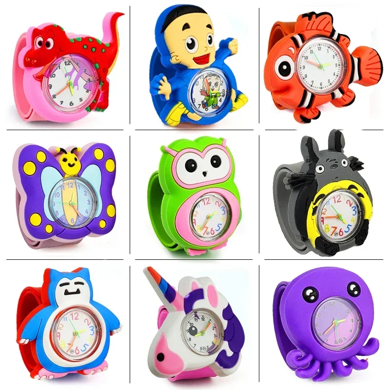 

Baby Learning Time Toy Birthday Gift Cartoon Children Watch Kids Slap Watches for Girls Boys Child Quartz Watch Relogio Montre