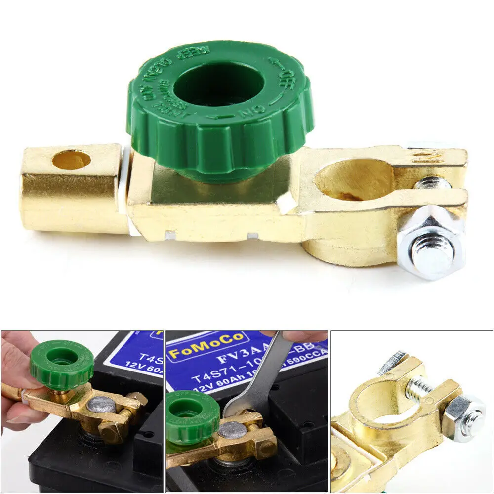 

New 2pcs Car Battery Switch Isolator Terminal Cut-off Disconnect Master 12V 24V Directly meets the negative terminal