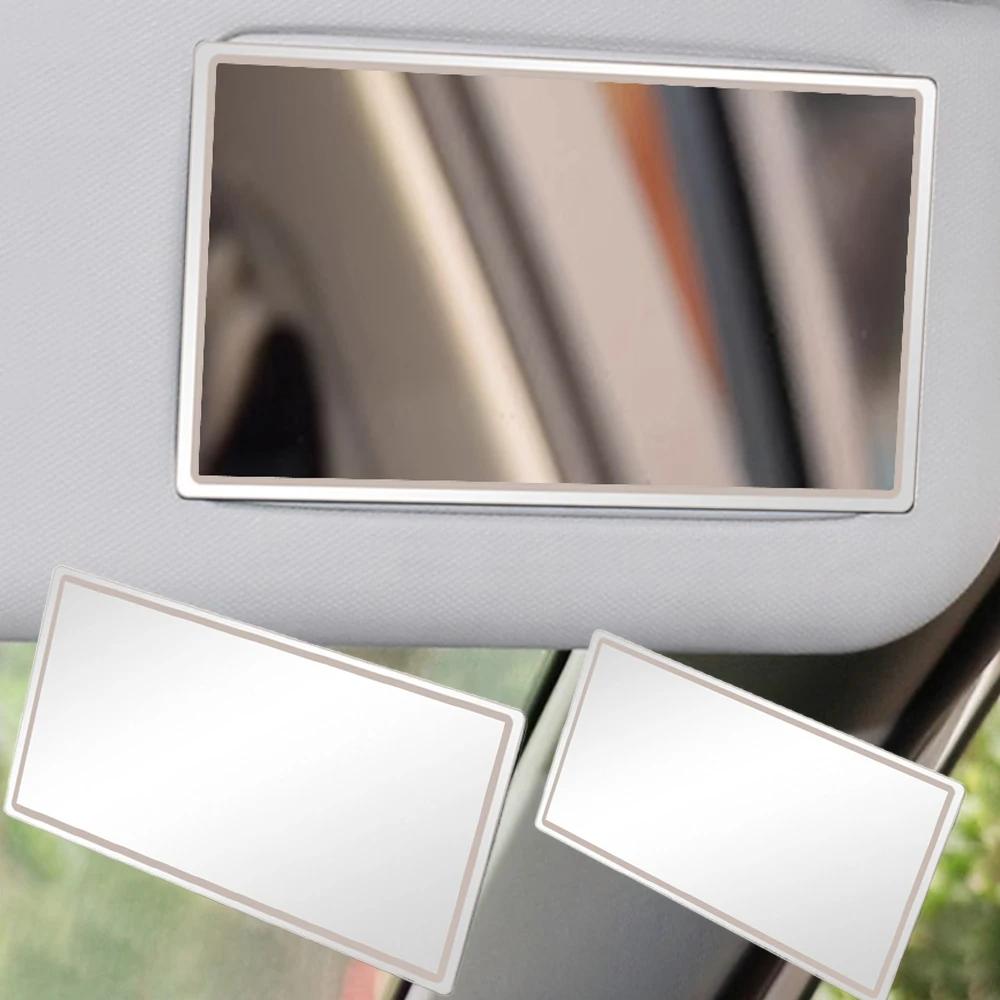 

Car Makeup Mirror Stainless Steel Auto Sun-Shading Visor HD Mirrors Portable Car Makeup Mirror Universal Car-styling Accessories