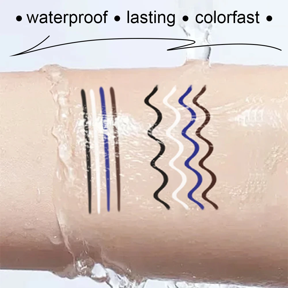 DUNUF White Eyeliner Gel Pencil Waterproof Long-lasting Black Brown Blue Easy to Wear Eye liner Makeup For Eyes Cosmetics Makeup 3