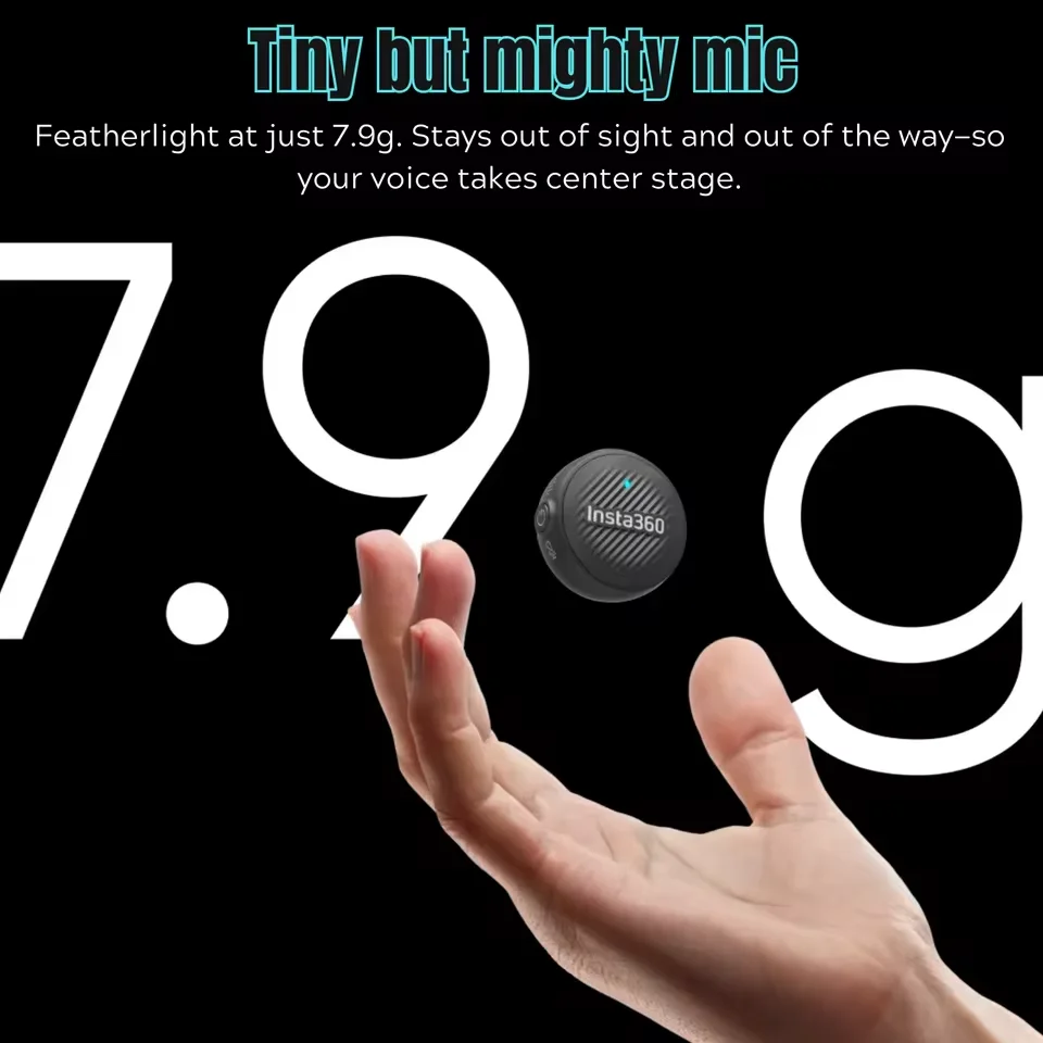 Boîtier de charge ouvert avec le microphone Insta360 X4 Mic Air Combo rouge à l'intérieur, prêt à être utilisé. Achetez le microphone sans fil Insta360 X4 Mic Air Combo - Qualité audio professionnelle.